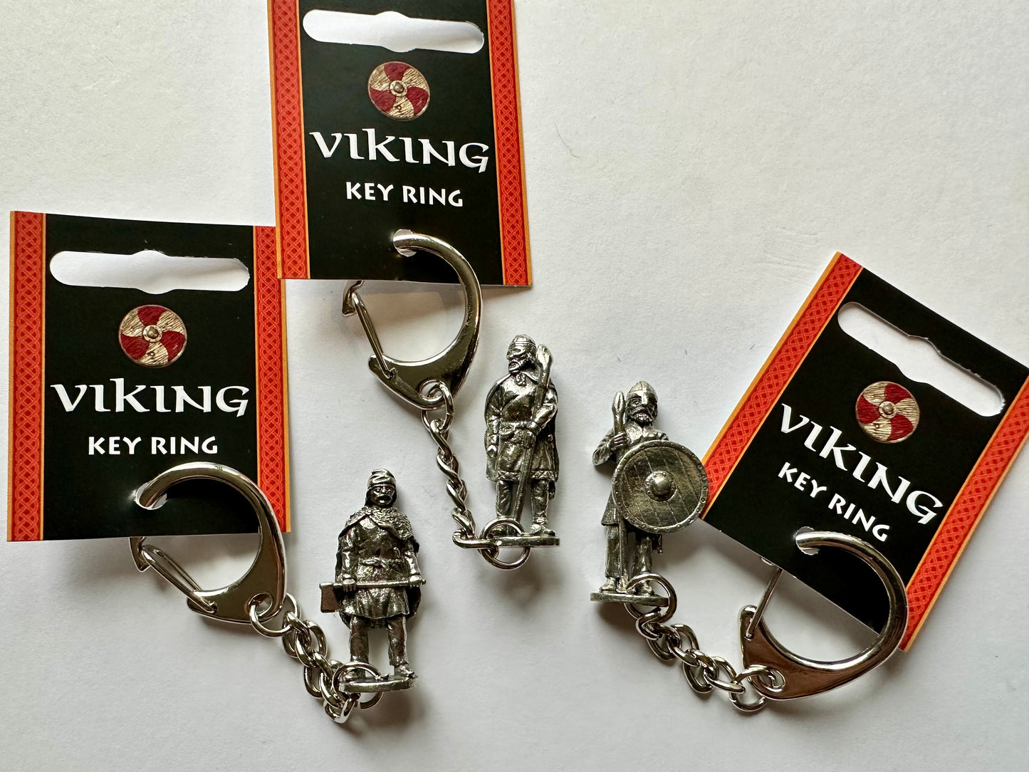 Viking Warrior Pewter Figurine Keyring