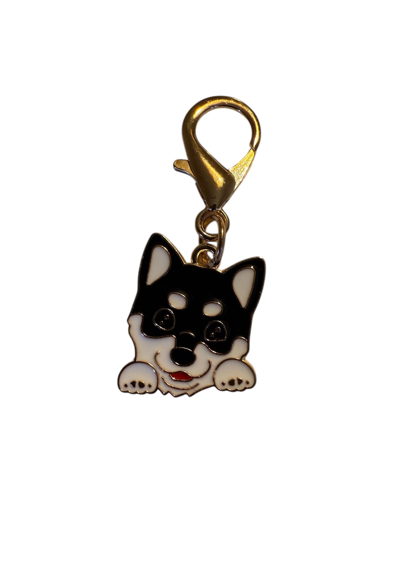 Cute Dog Thank You enamel Keyring Charm & Card Gift Set