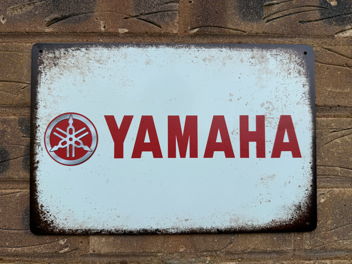 Yamaha Motorbike Wall Plaque Vintage Retro Man Cave Shed Garage Rusty Sign SIZE LARGE 20x30cm