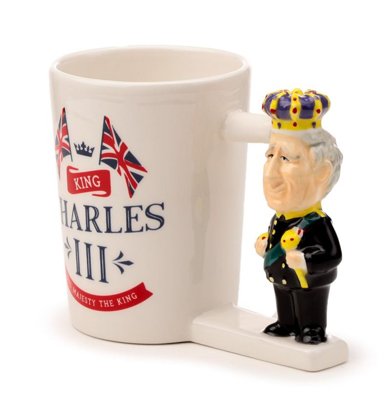 King Charles III Ceramic Shaped Handle Mug