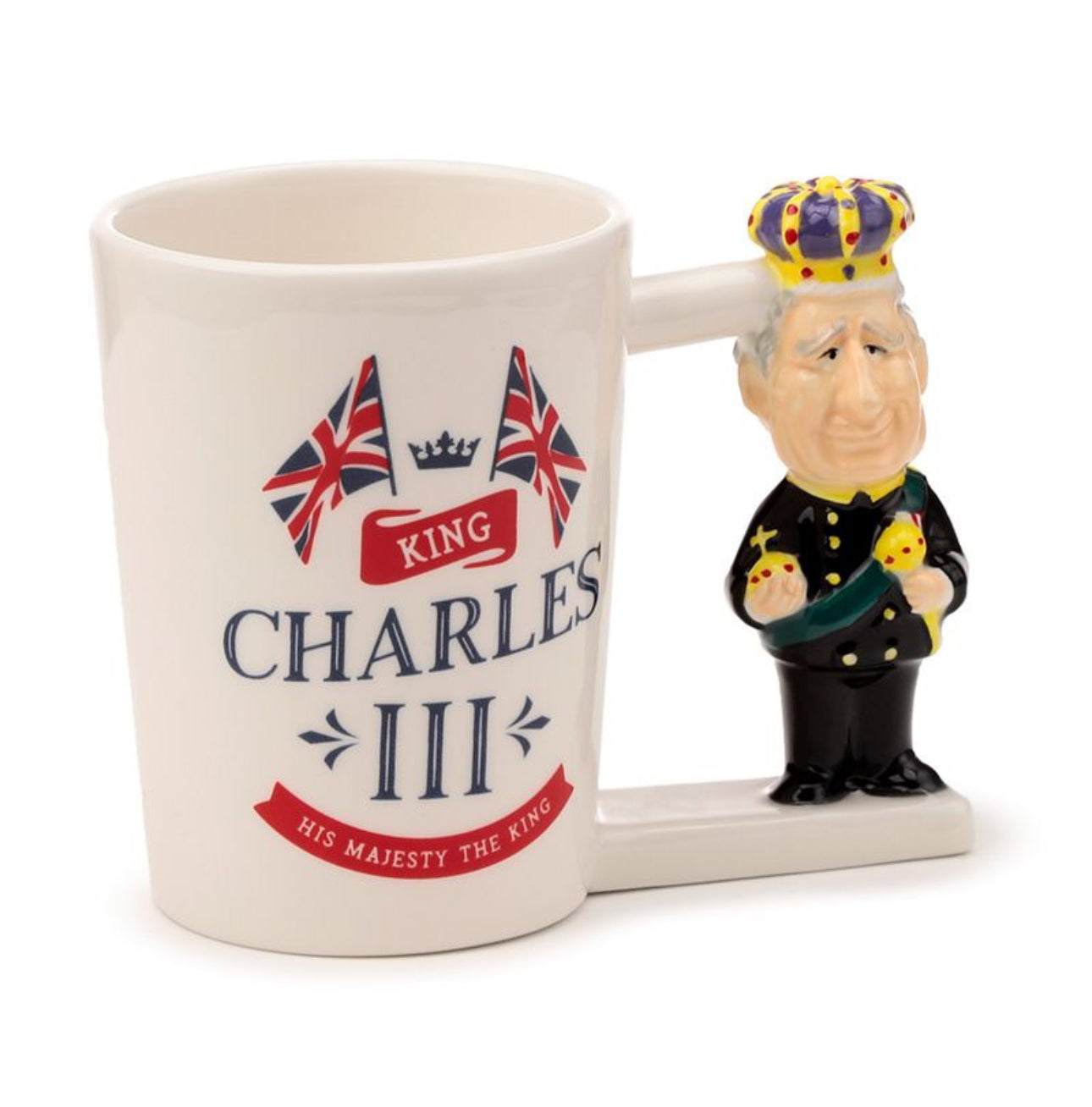 King Charles III Ceramic Shaped Handle Mug