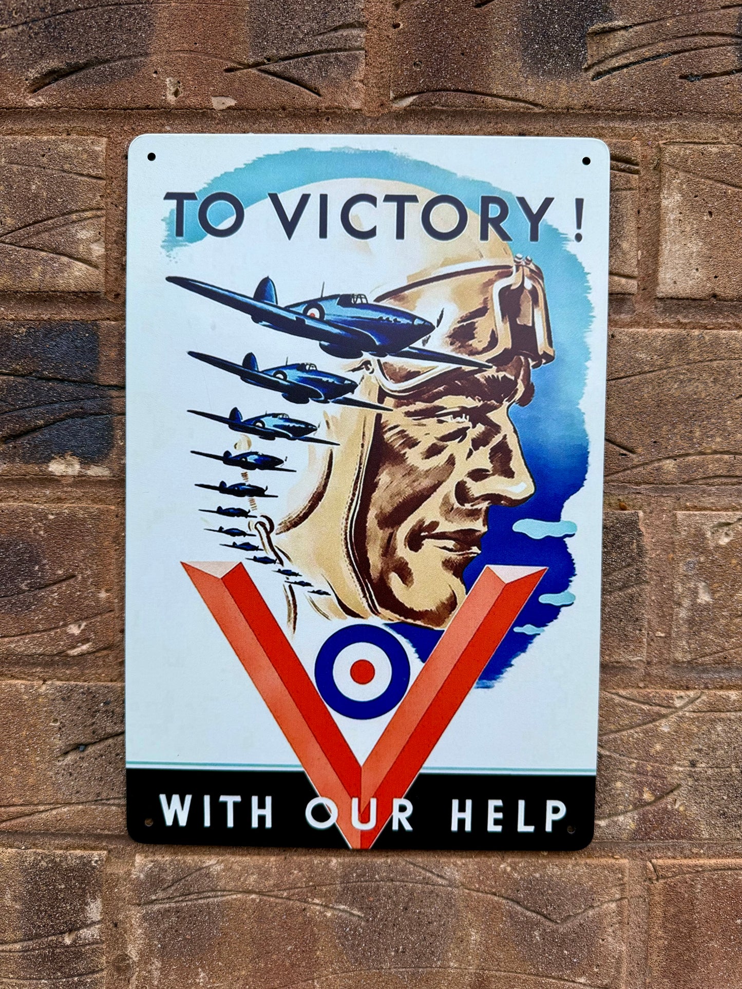 WW2 RAF VE Victory Vintage Man Cave Shed Bar Garage Sign LARGE 20x30 CM