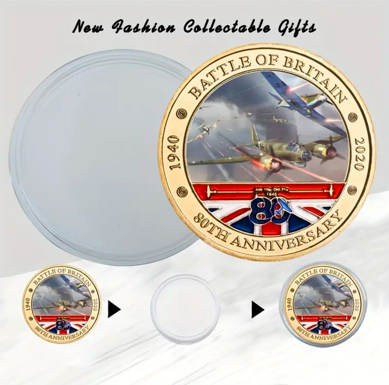 Battle Of Britain 80th Anniversary 5 Spitfire & Lancaster Battle Coin Set In Bag