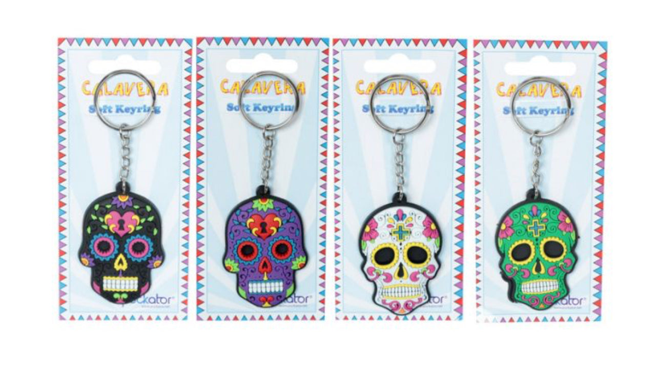 Day Of The Dead Sugar Skull Zombie Keyring