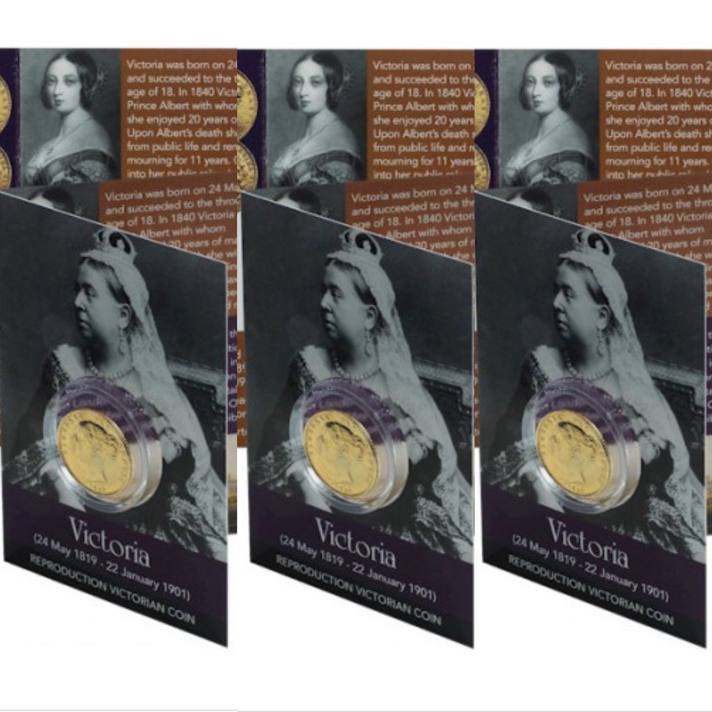 Queen Victoria Gold Sovereign Coin Packs *3 PACK*