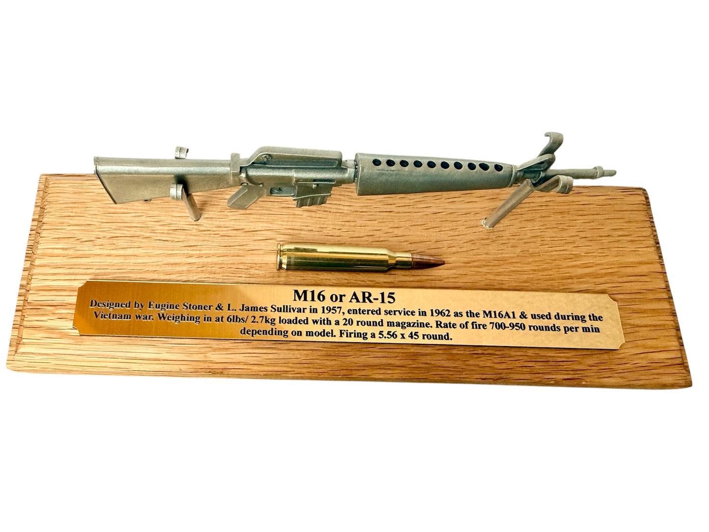M16 Vietnam US Army AR-15 1/6 Mini English Pewter Gun Desk Display