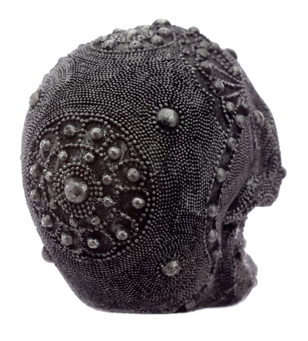 Silver Beaded Medium Skull Head Ornament