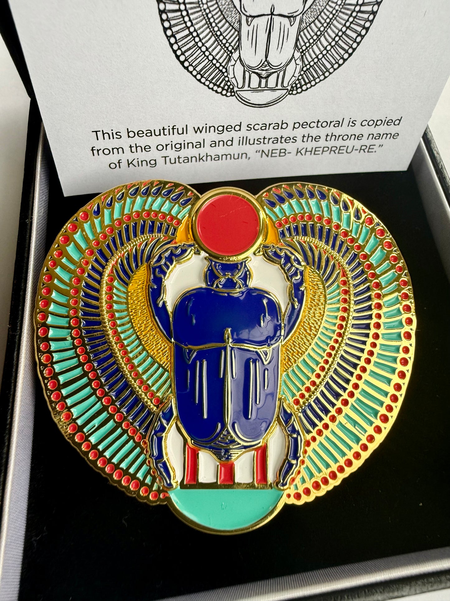 Tutankhamun Scarab Enamel Brooch