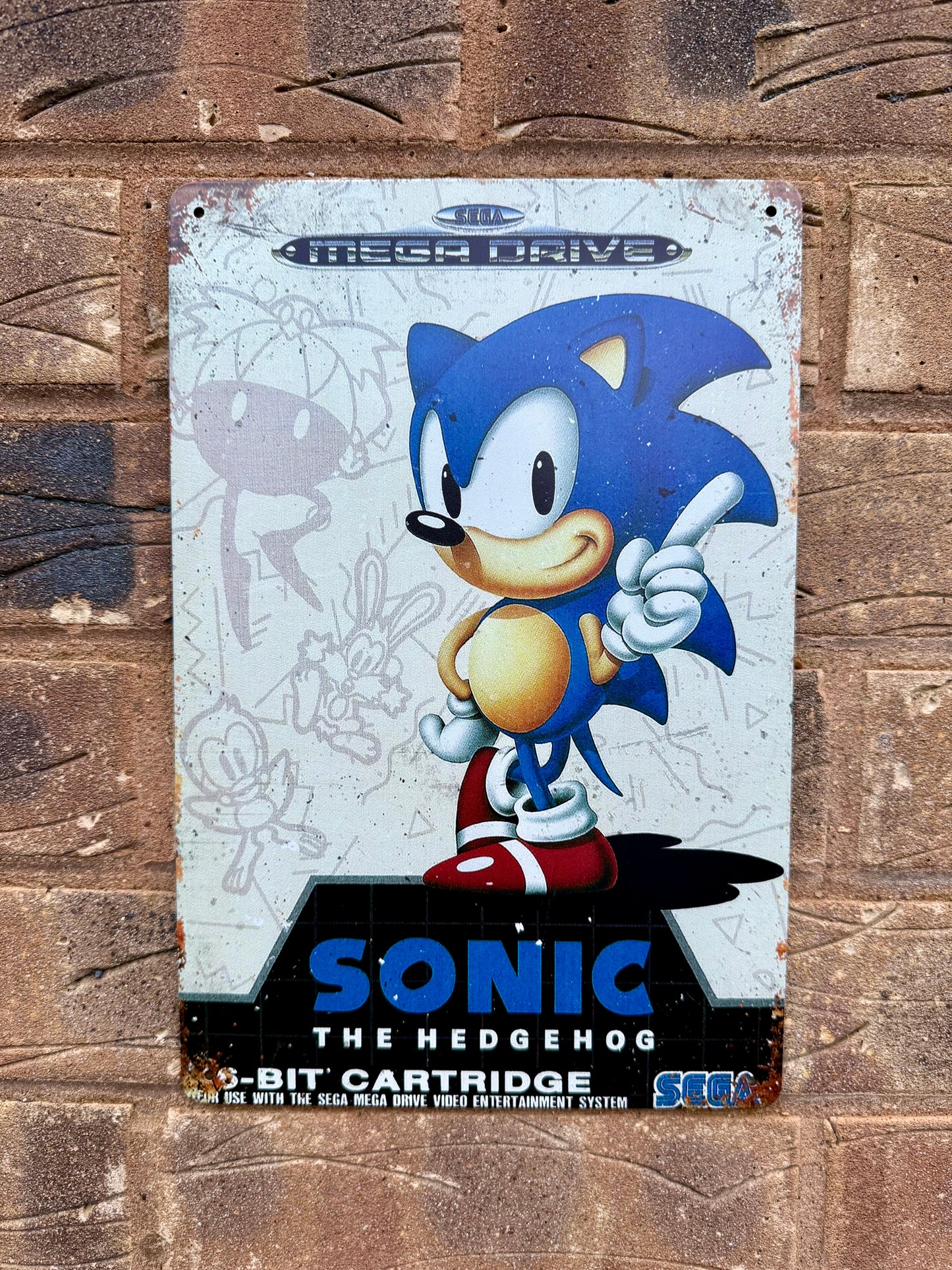 SEGA Sonic Vintage Man Cave Shed Bar Garage Games Room Sign LARGE 20x30 CM