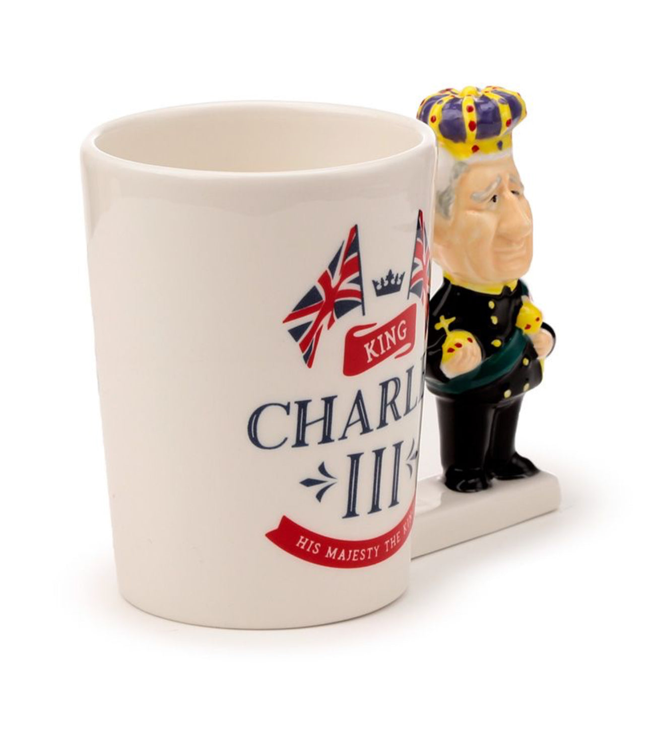 King Charles III Ceramic Shaped Handle Mug