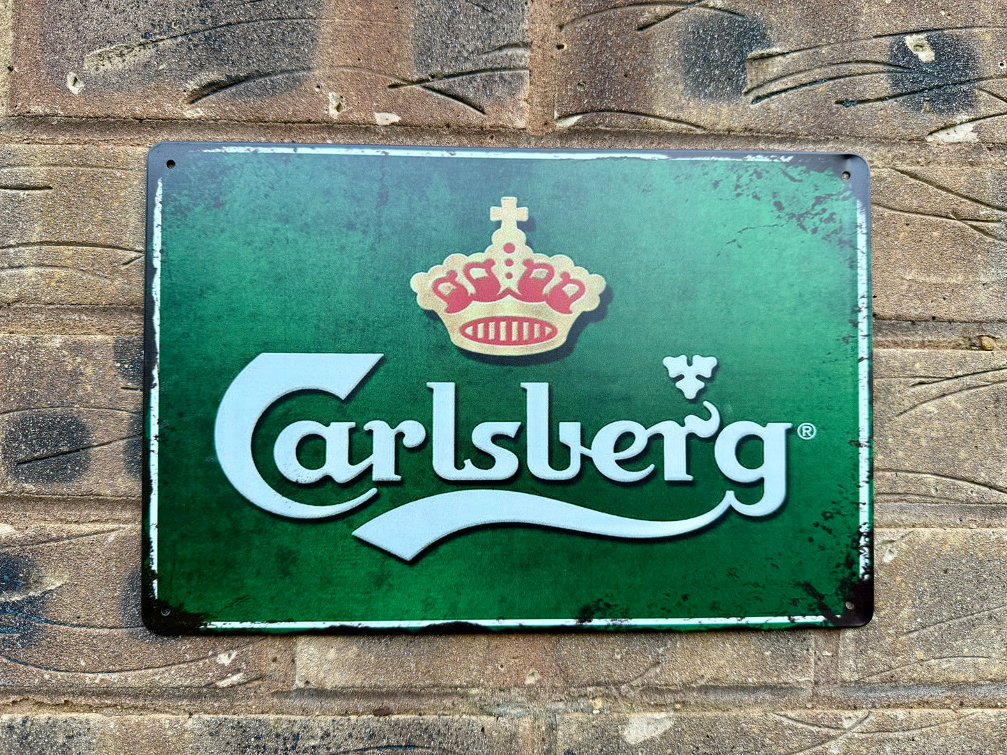 Carlsberg Lager Wall Plaque Vintage Man Cave Shed Bar Sign SIZE LARGE 20x30 CM