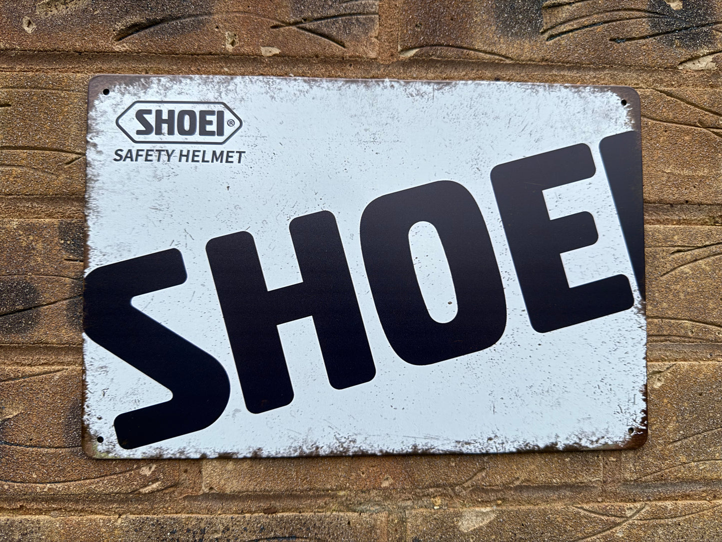SHOEI Motorbike Helmet Wall Plaque Vintage Man Cave Shed Bar Sign LARGE 20x30 CM