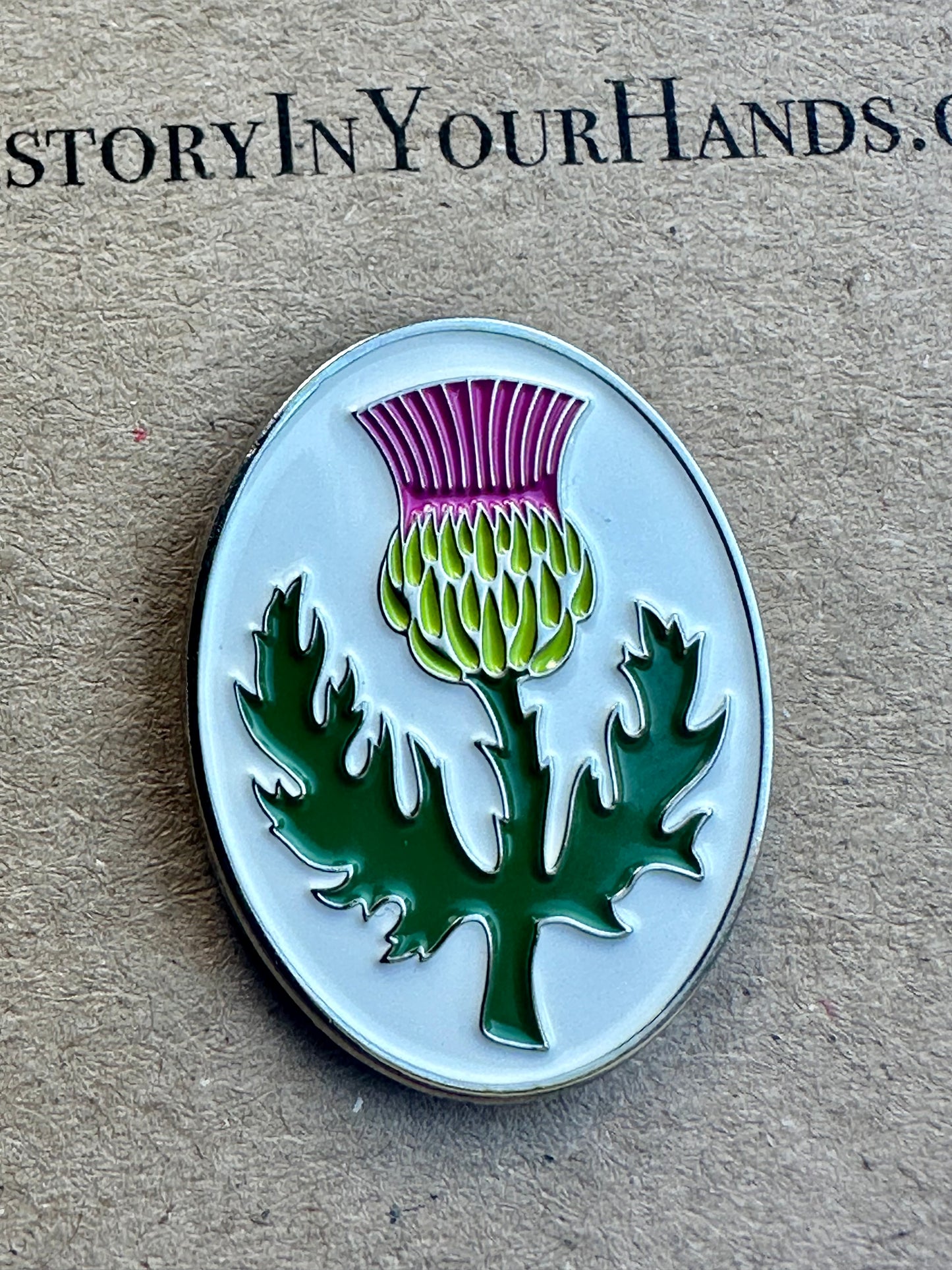 Scottish Thistle Enamelled Pin Badge