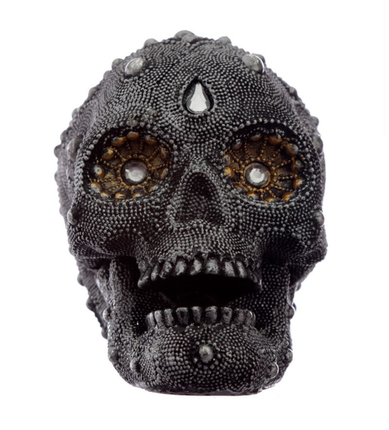 Silver Beaded Medium Skull Head Ornament