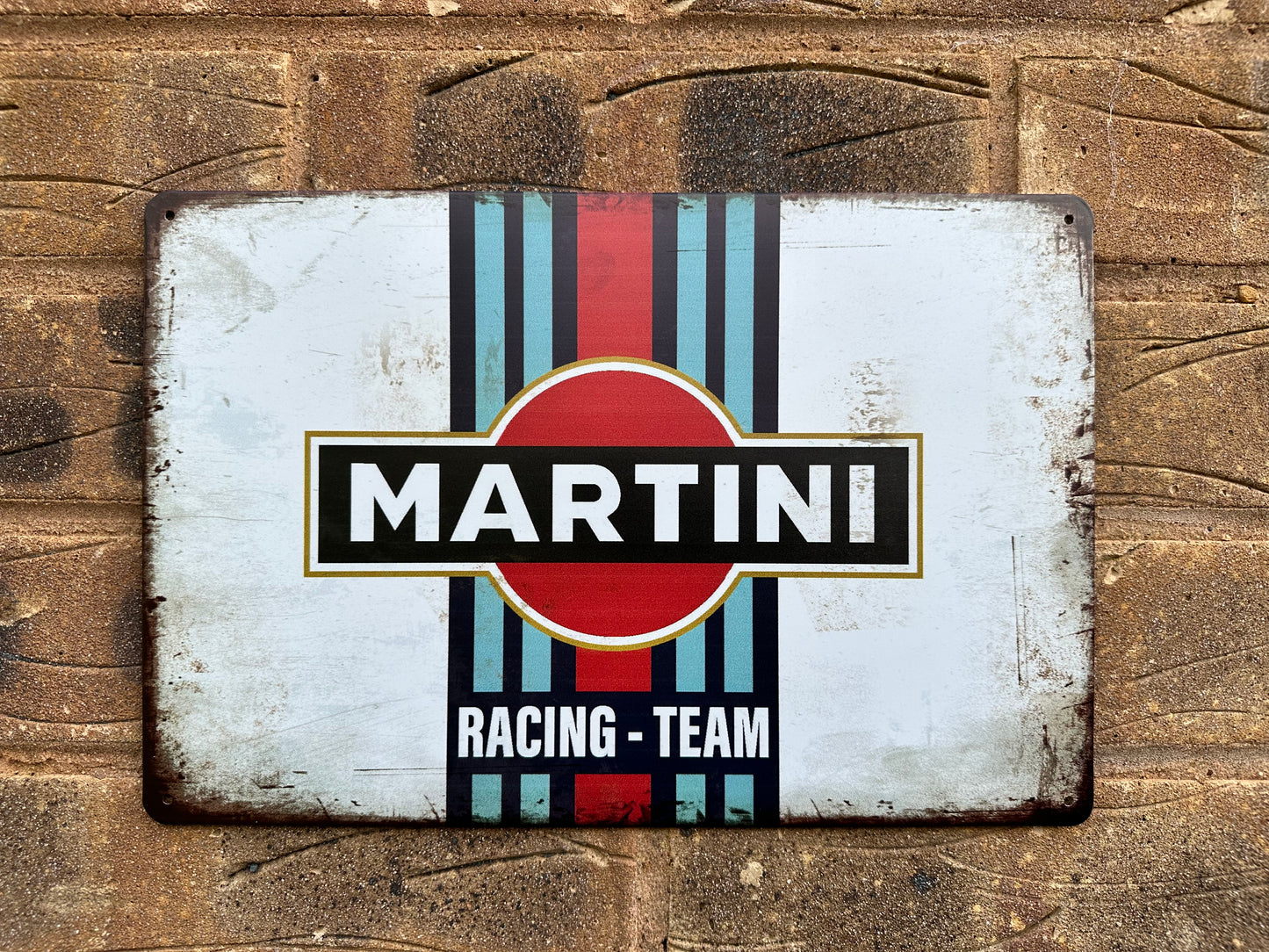 Martini Racing Team Wall Plaque Vintage Retro Man Cave Shed Garage Rusty Sign SIZE LARGE 20x30cm