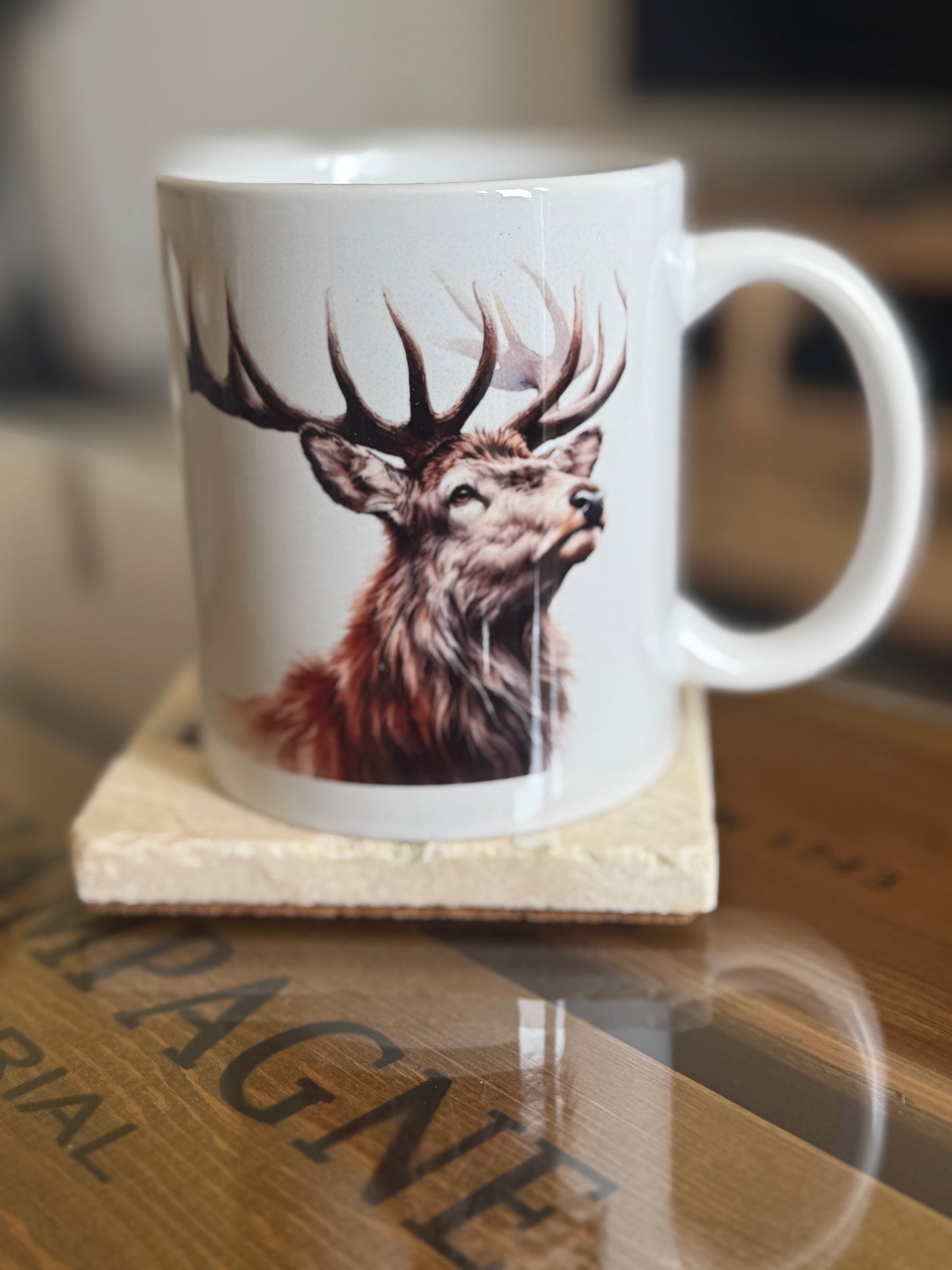 Wildlife ‘Lordship’ Stag Head Watercolour Ceramic Mug