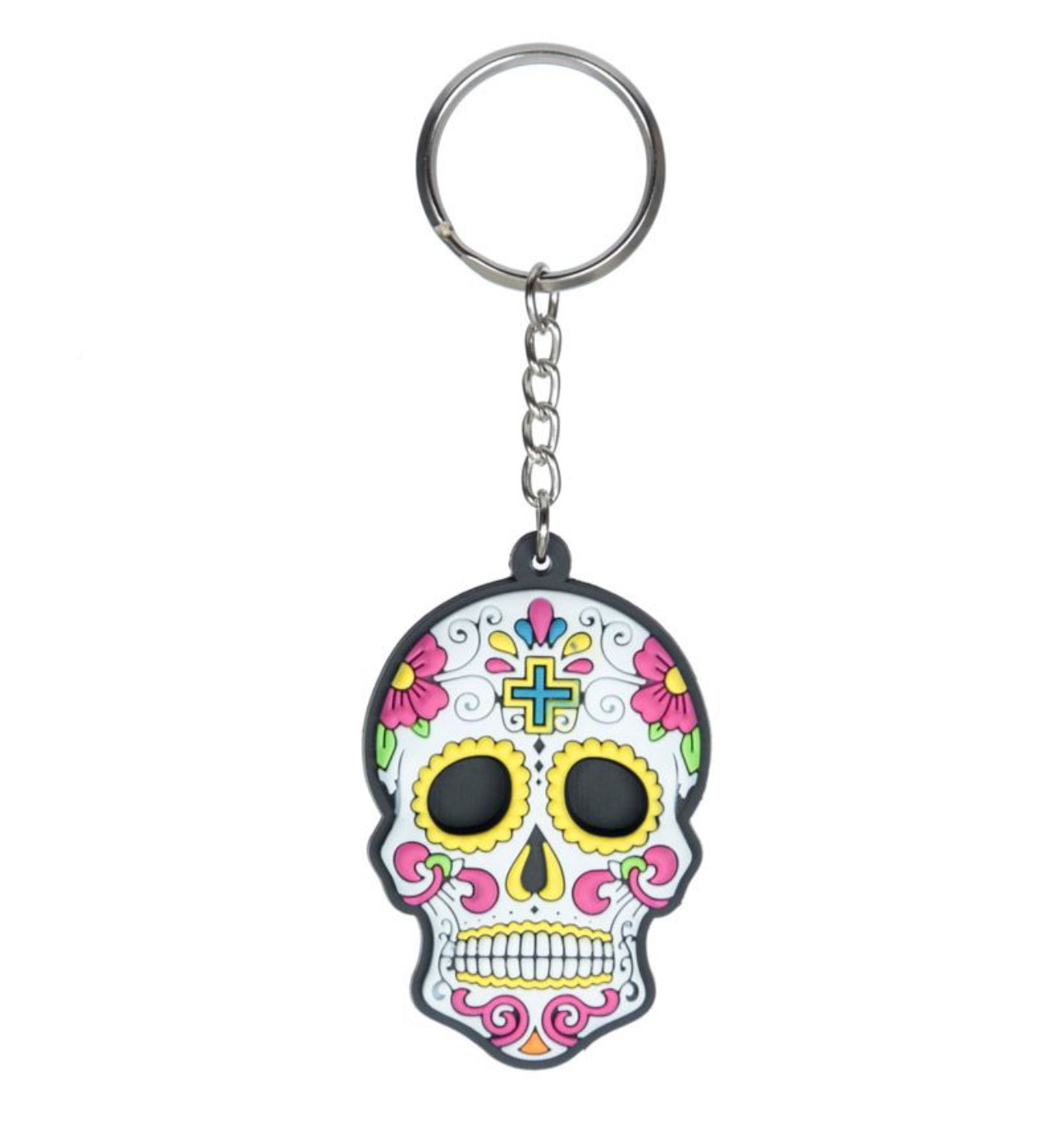 Day Of The Dead Sugar Skull Zombie Keyring