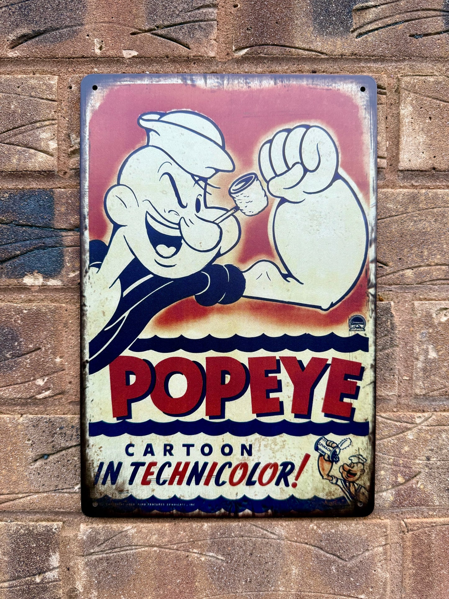 Popeye Cartoon Vintage Man Cave Shed Bar Garage Games Room Sign LARGE 20x30 CM