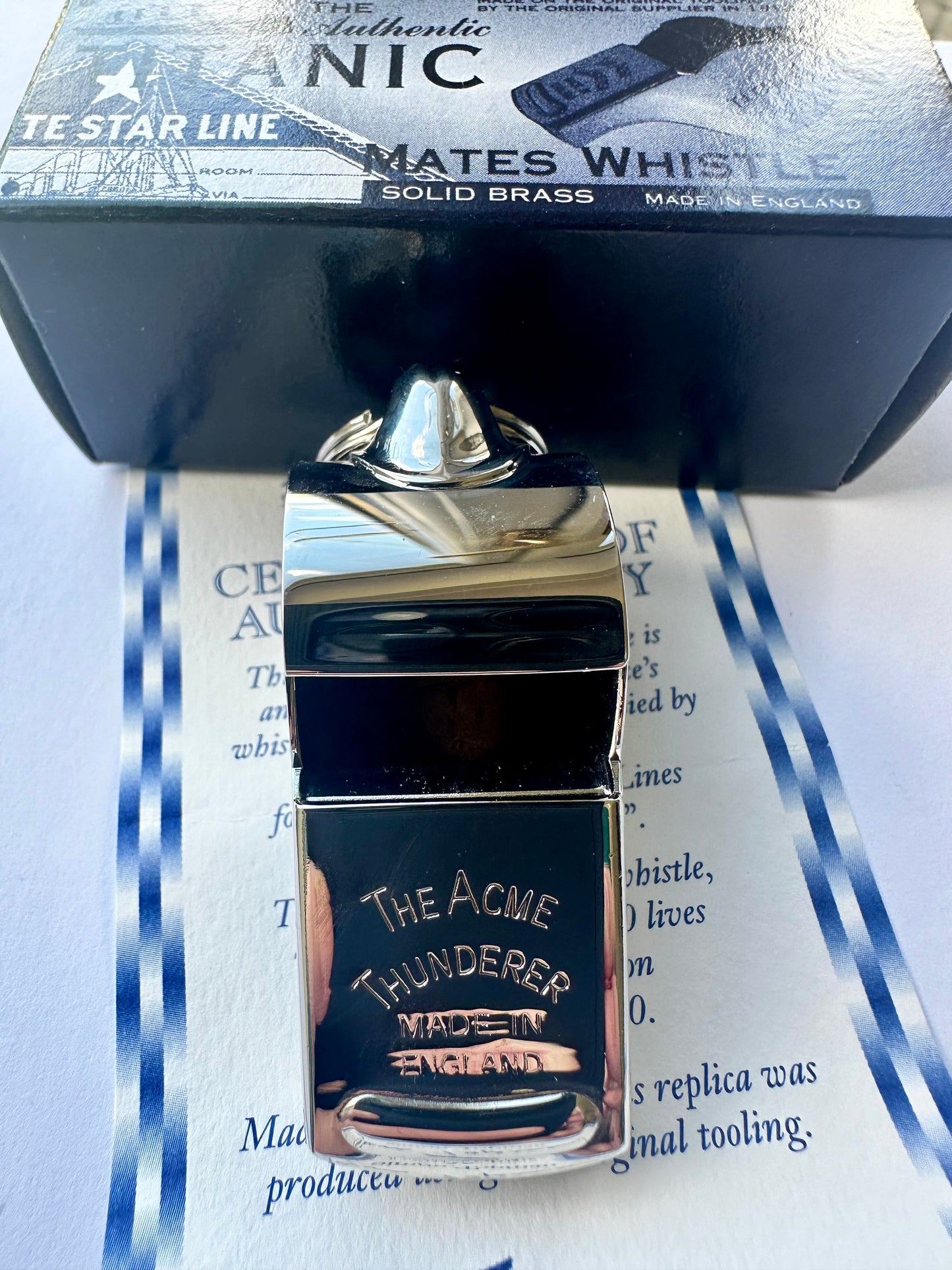 RMS Titanic Whistle Thunderer 58 with Certificate of Authenticity