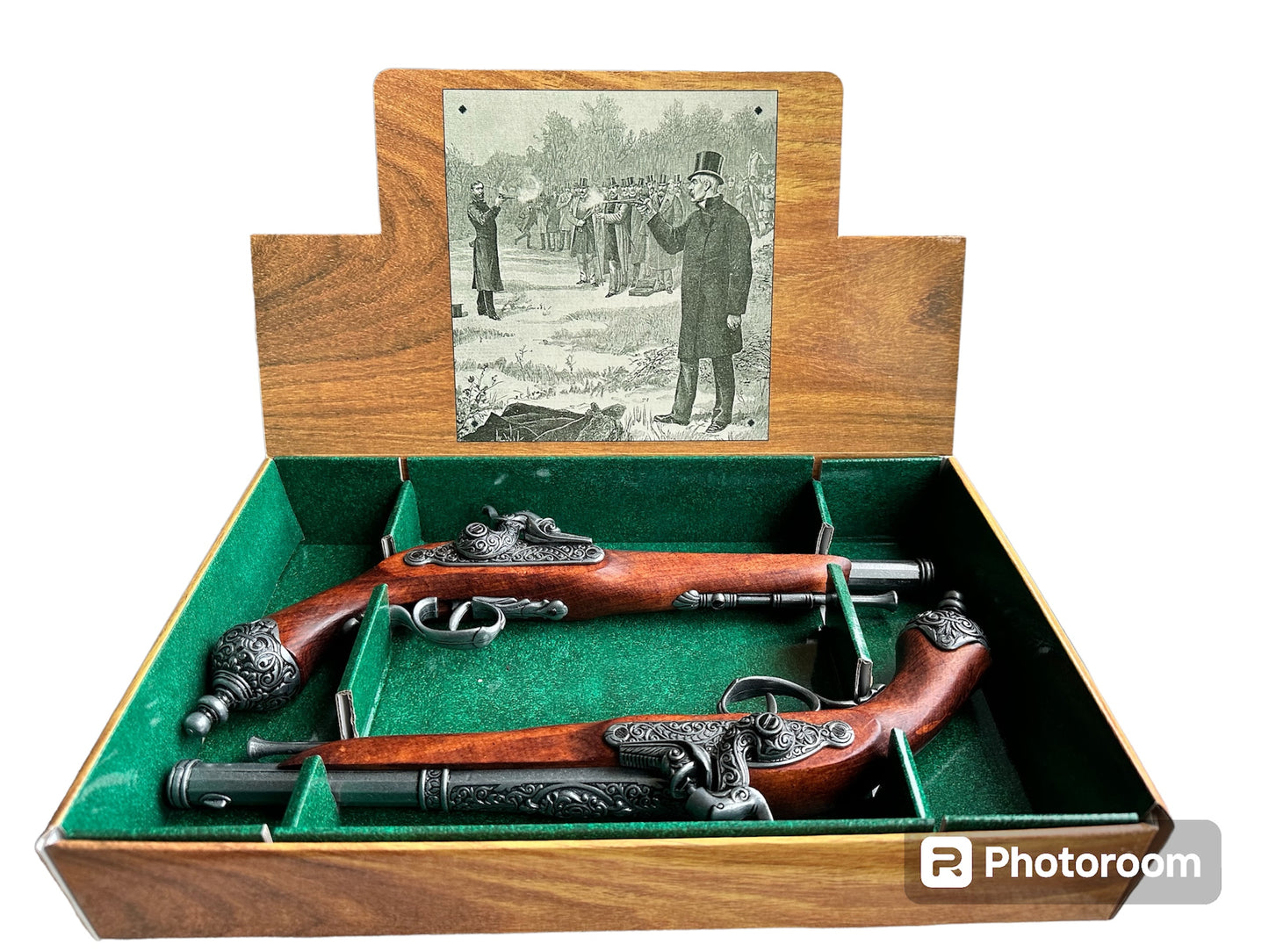 Set of 2 18th Century Italian Deluxe Deuling Flintlock Pistols in Gift/Presentation Box