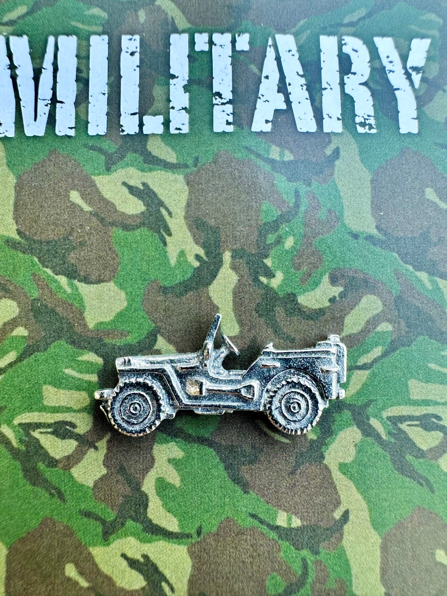 Military Willys Jeep Pewter Pin Badge