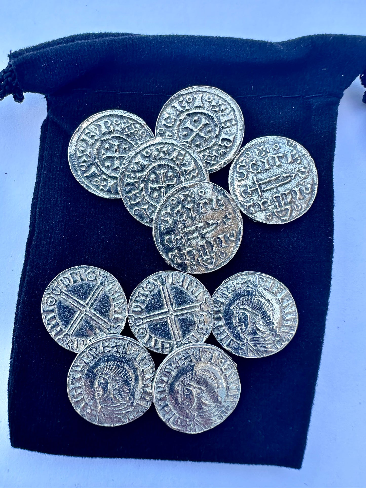 Viking Silver Coins 5 x Vikings at York & 5 x Norse Penny in Gift Bag