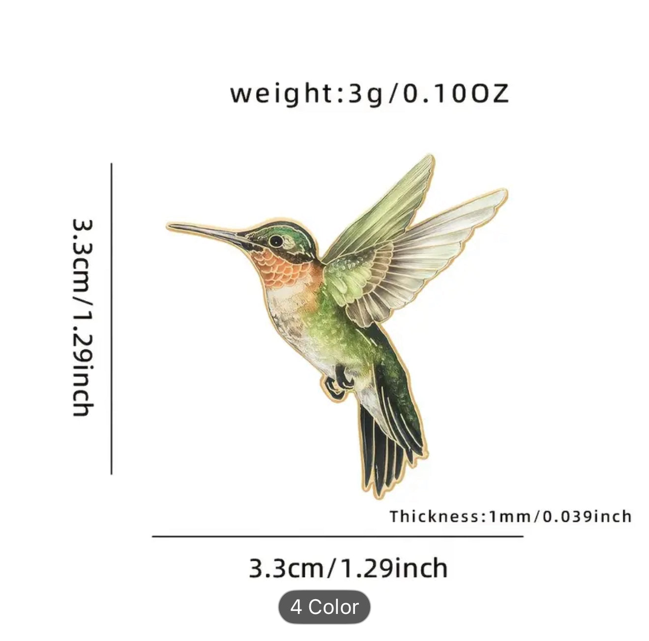 Hummingbird Wildlife Bird Enamel Pin Badge *4 COLOURS AVAILABLE*