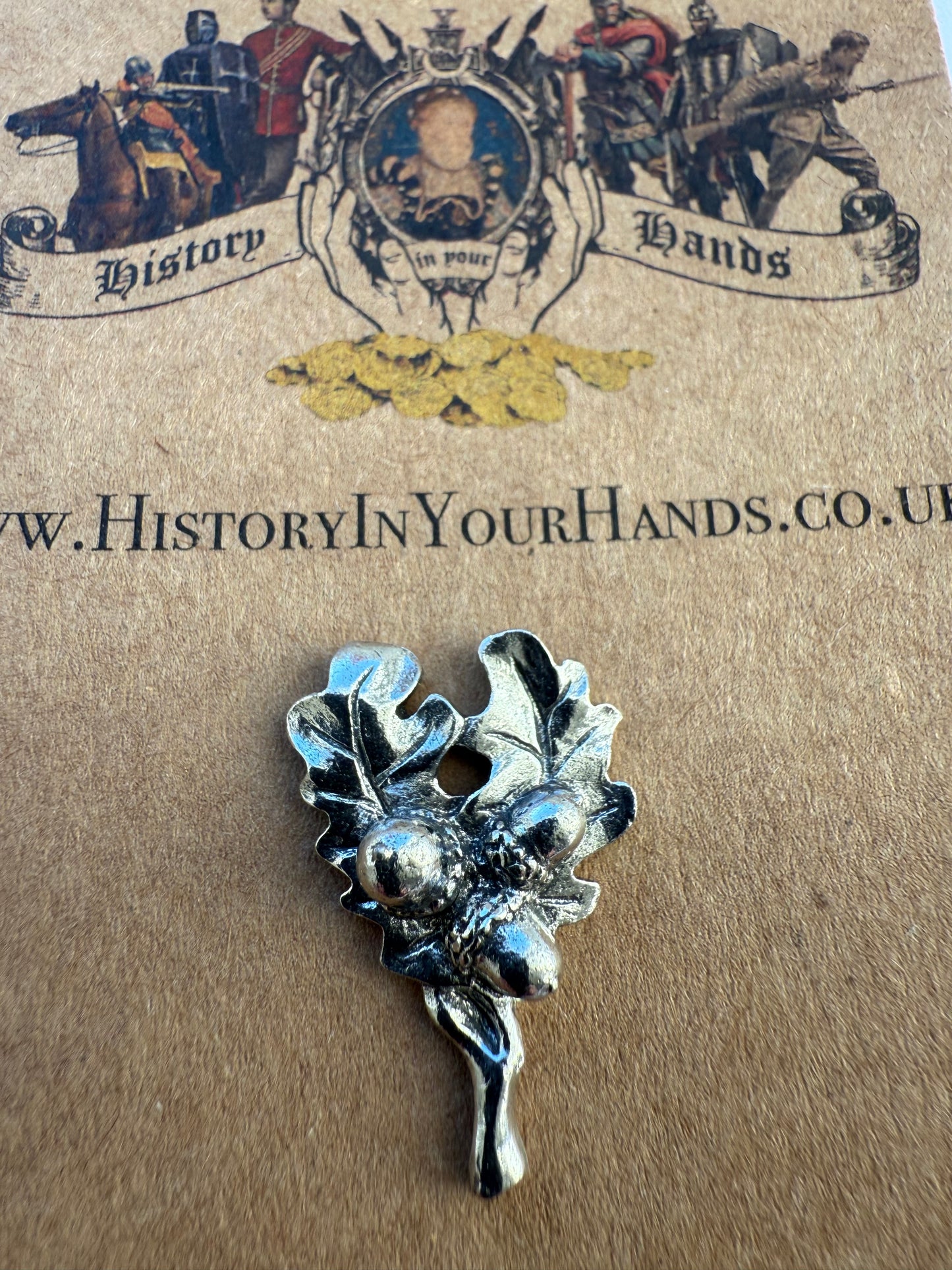 Acorn Silver Pewter Pin Badge