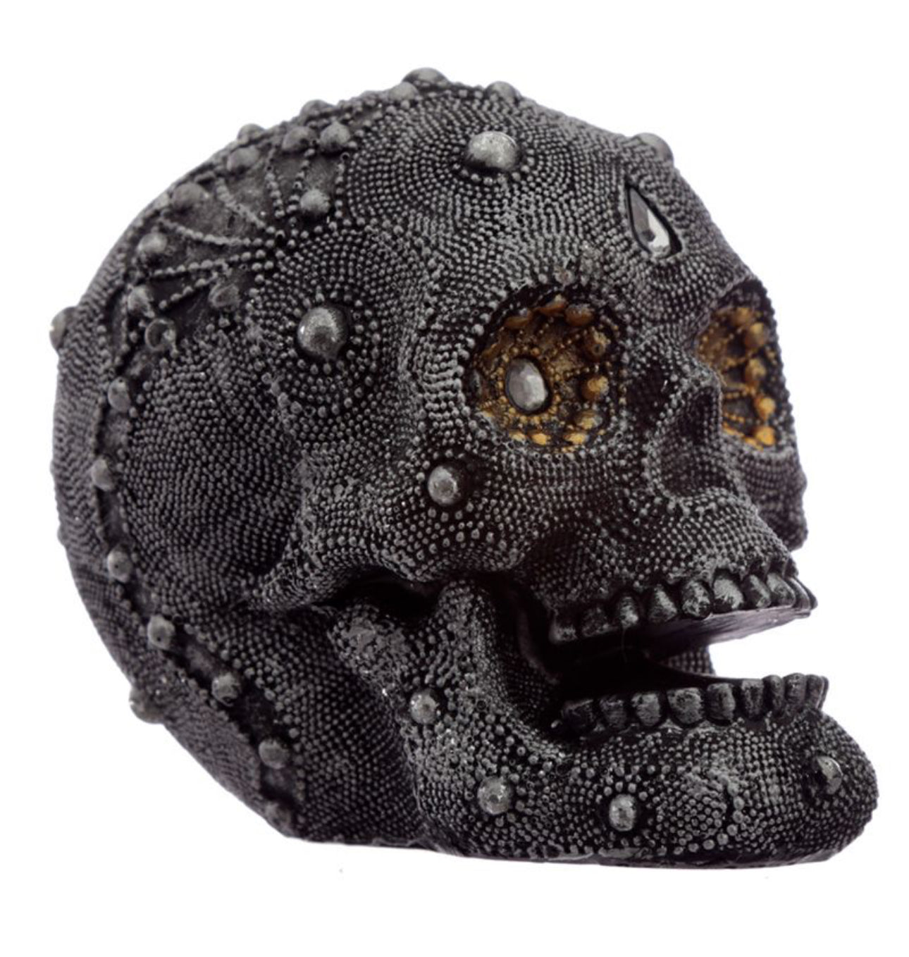 Silver Beaded Medium Skull Head Ornament