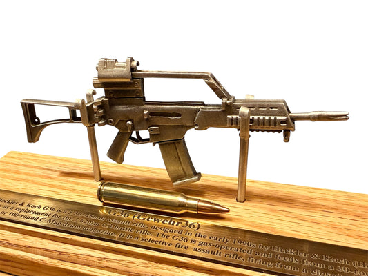 Police ARV G36 1/6 Miniature English Pewter Gun Desk Display *RETIREMENT GIFT*