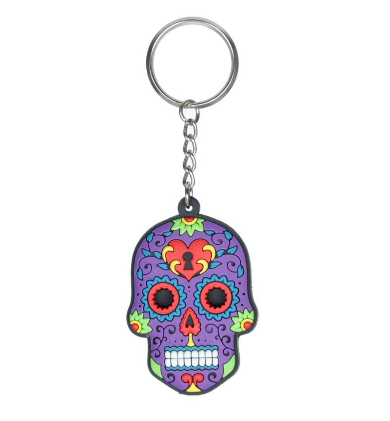 Day Of The Dead Sugar Skull Zombie Keyring