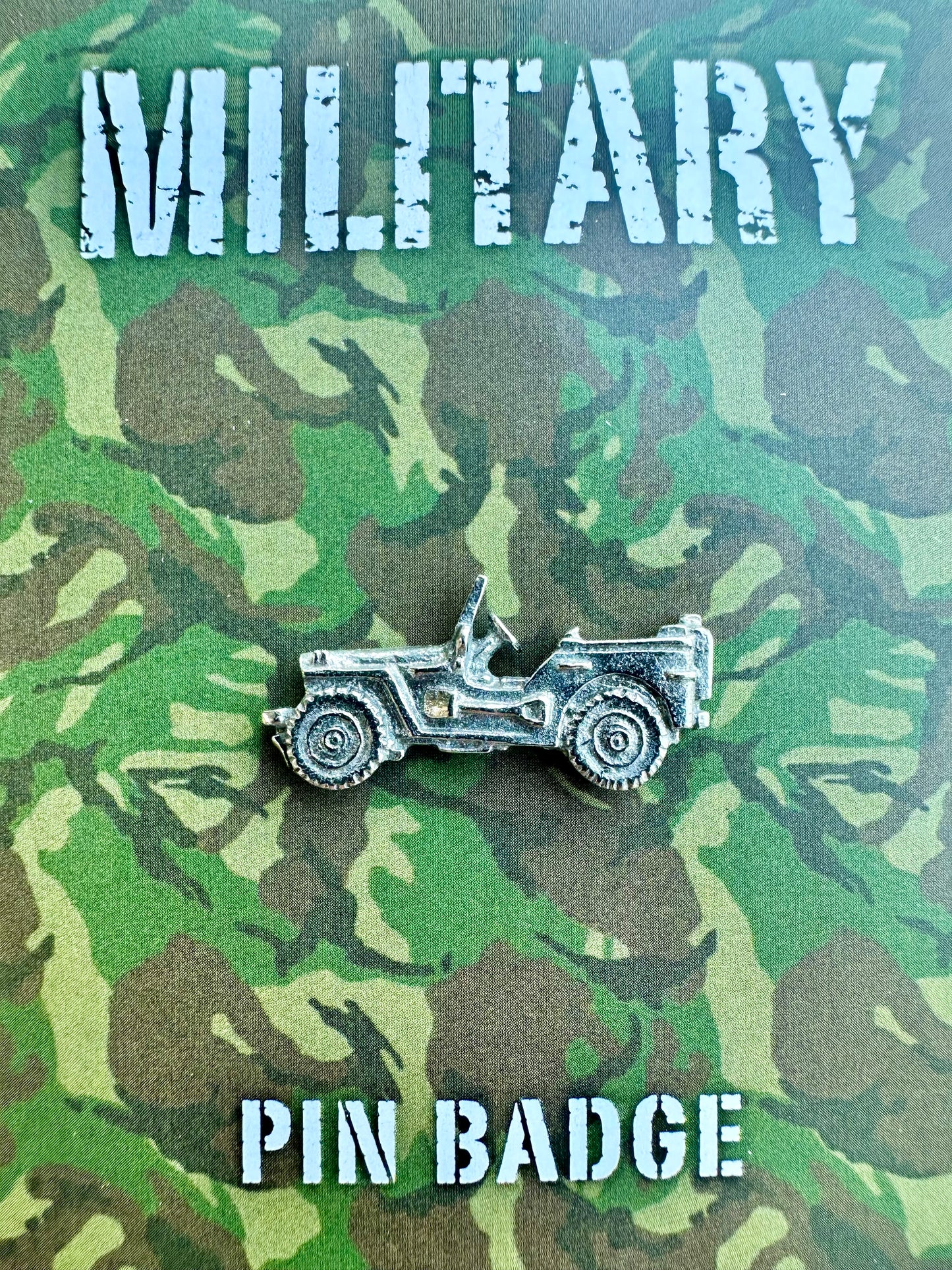 Military Willys Jeep Pewter Pin Badge