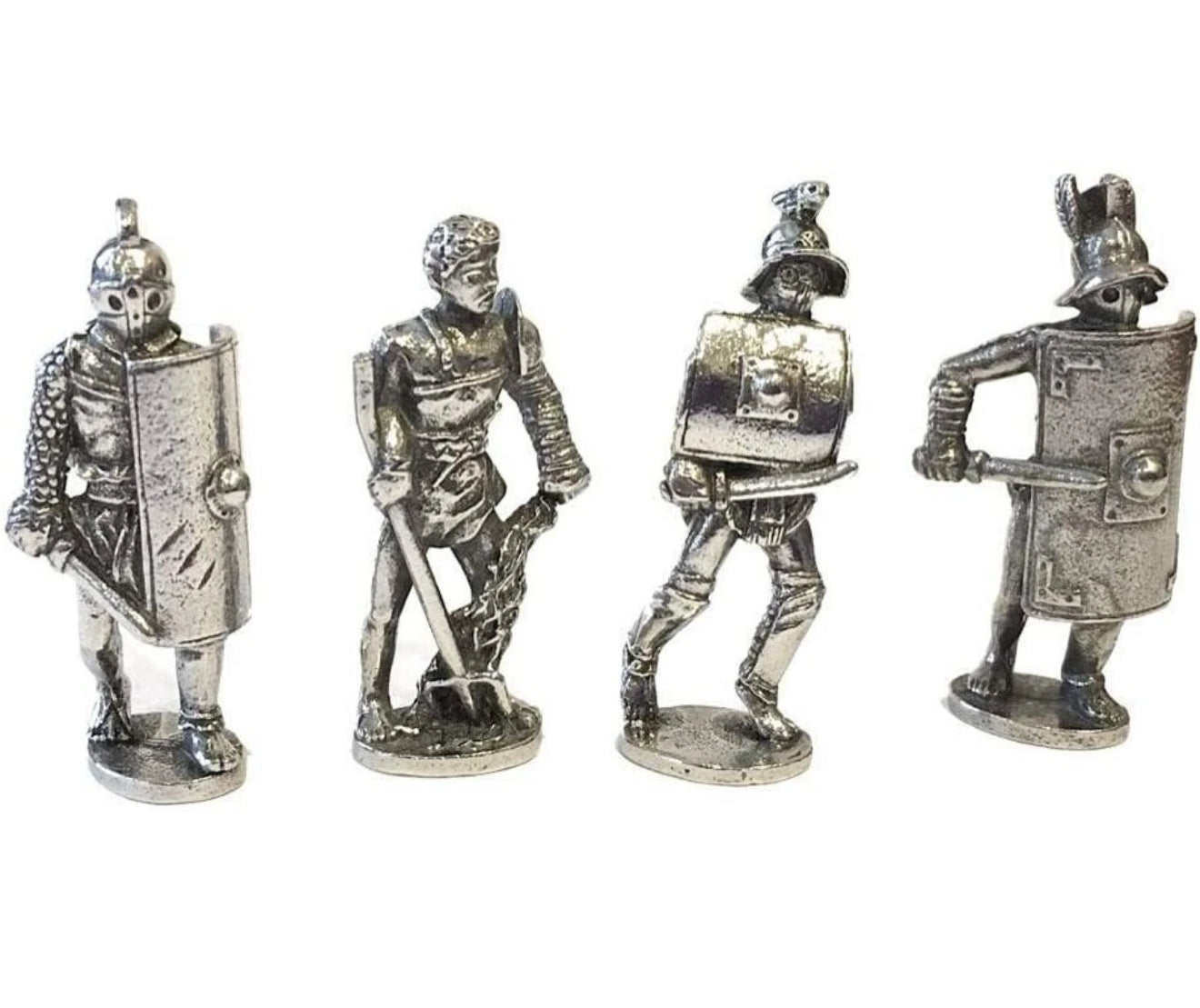 Roman Gladiators Pewter Figurines Set Of 4