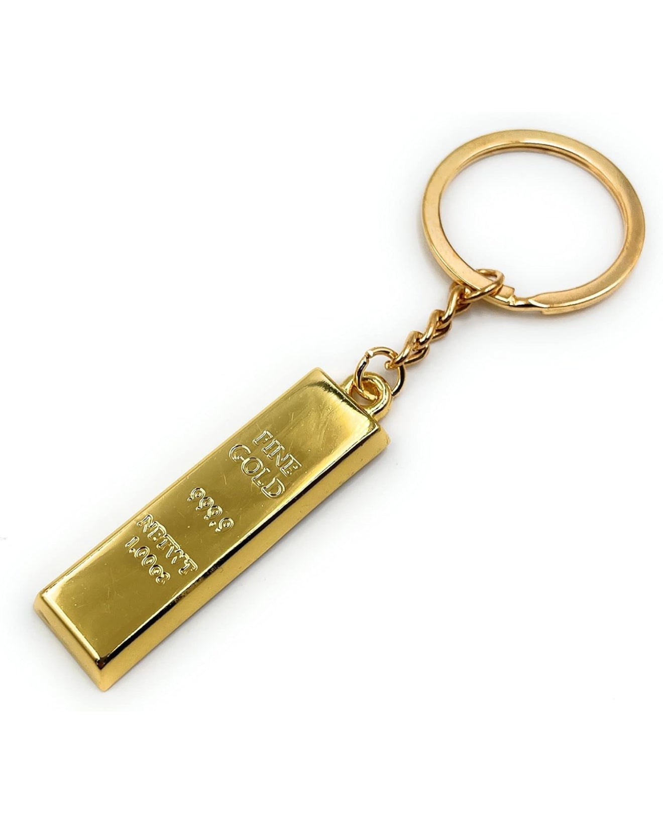 Gold Bar Brick Bullion Ingot Metal Keyring