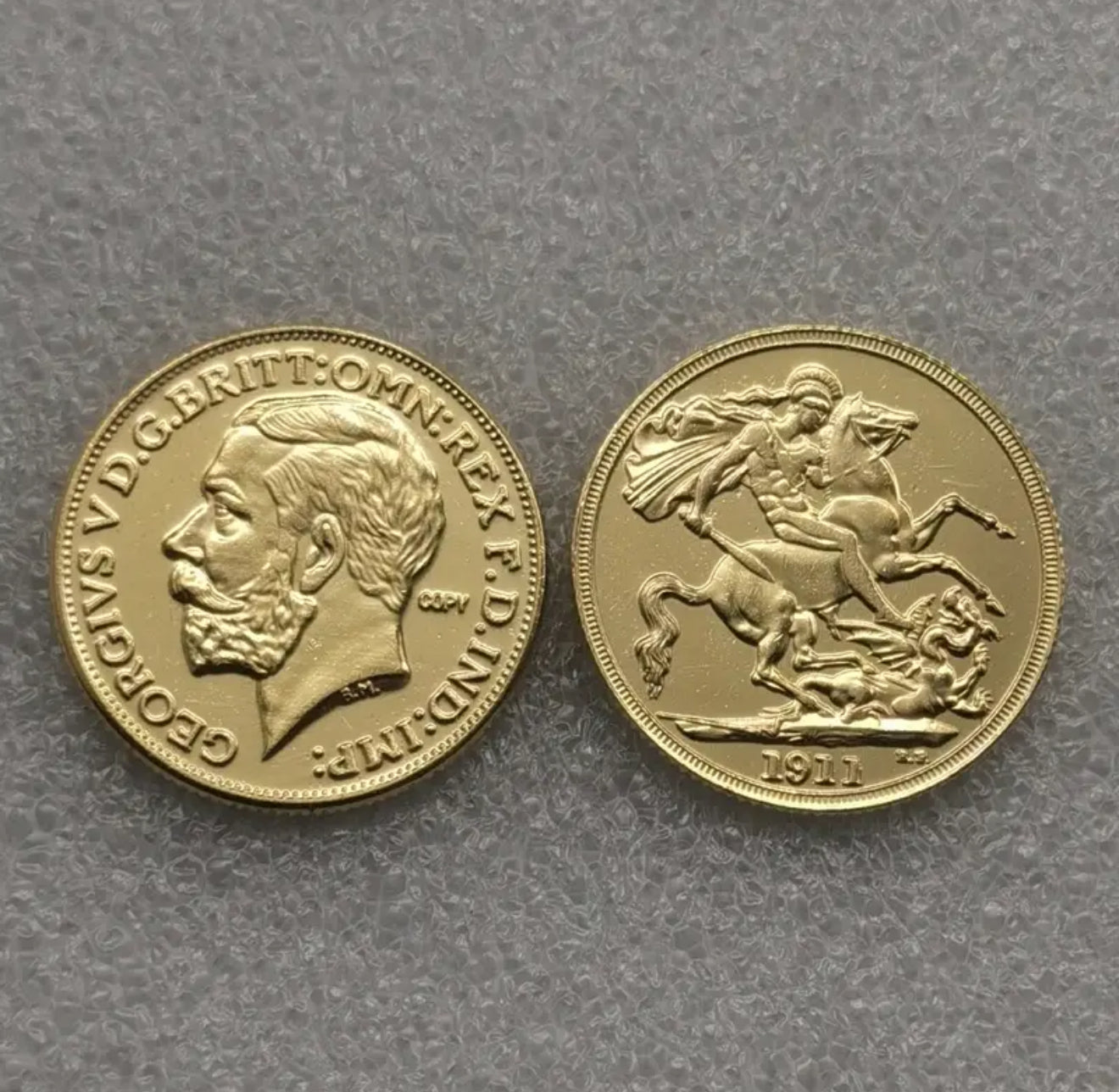 1911 George V Coronation Year Gold Plated Sovereign Coin Gap Filler