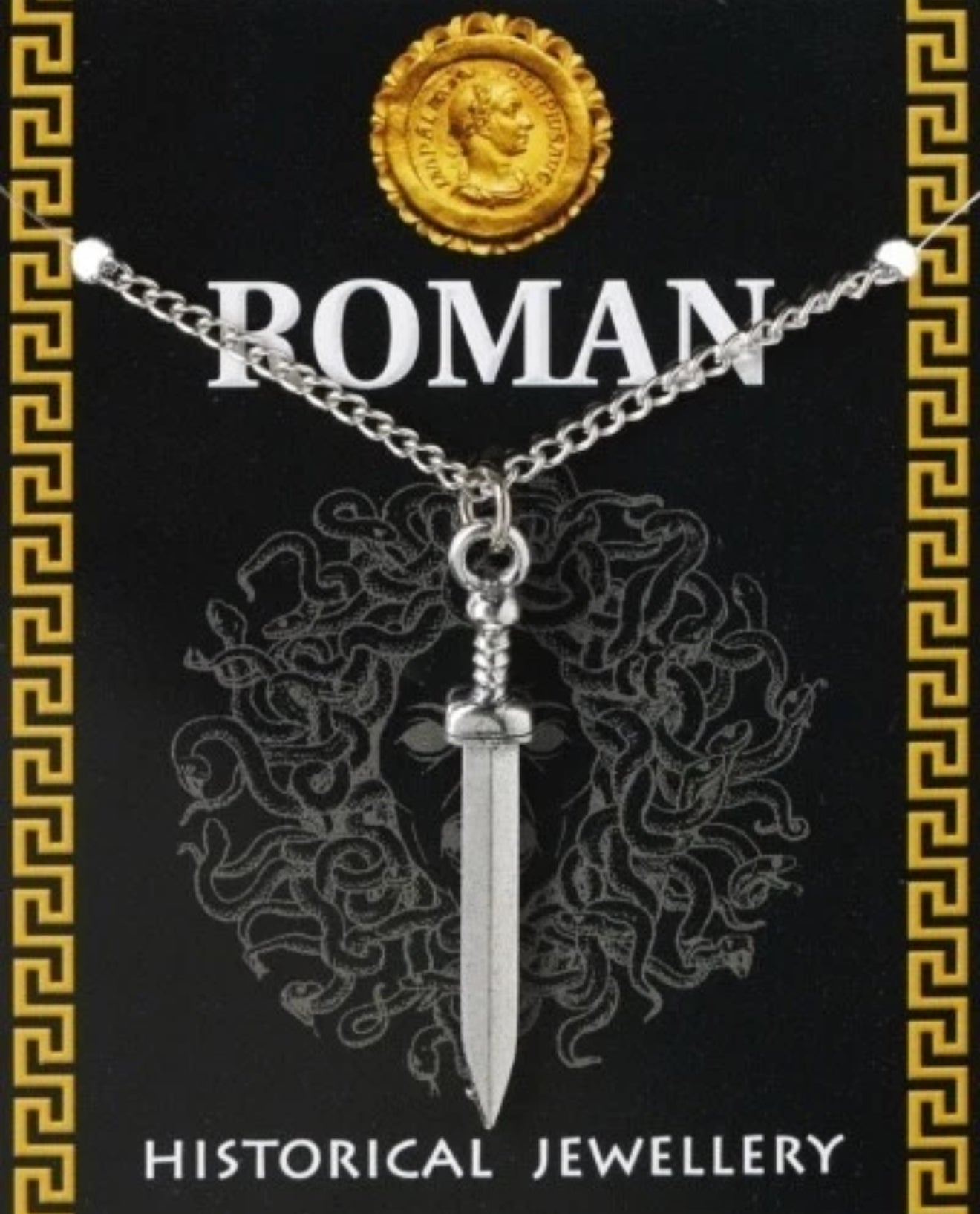 Roman Gladius Sword Silver Pendant Necklace