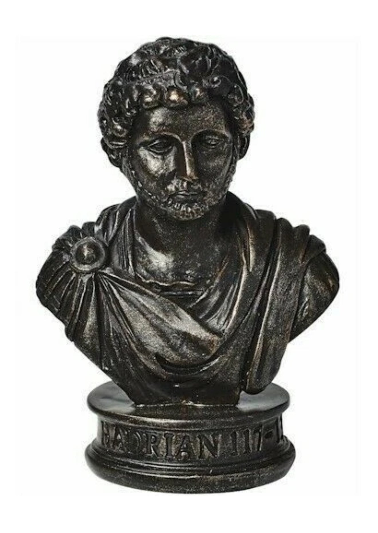 Roman Emperor Hadrian Bronze Bust 7cm