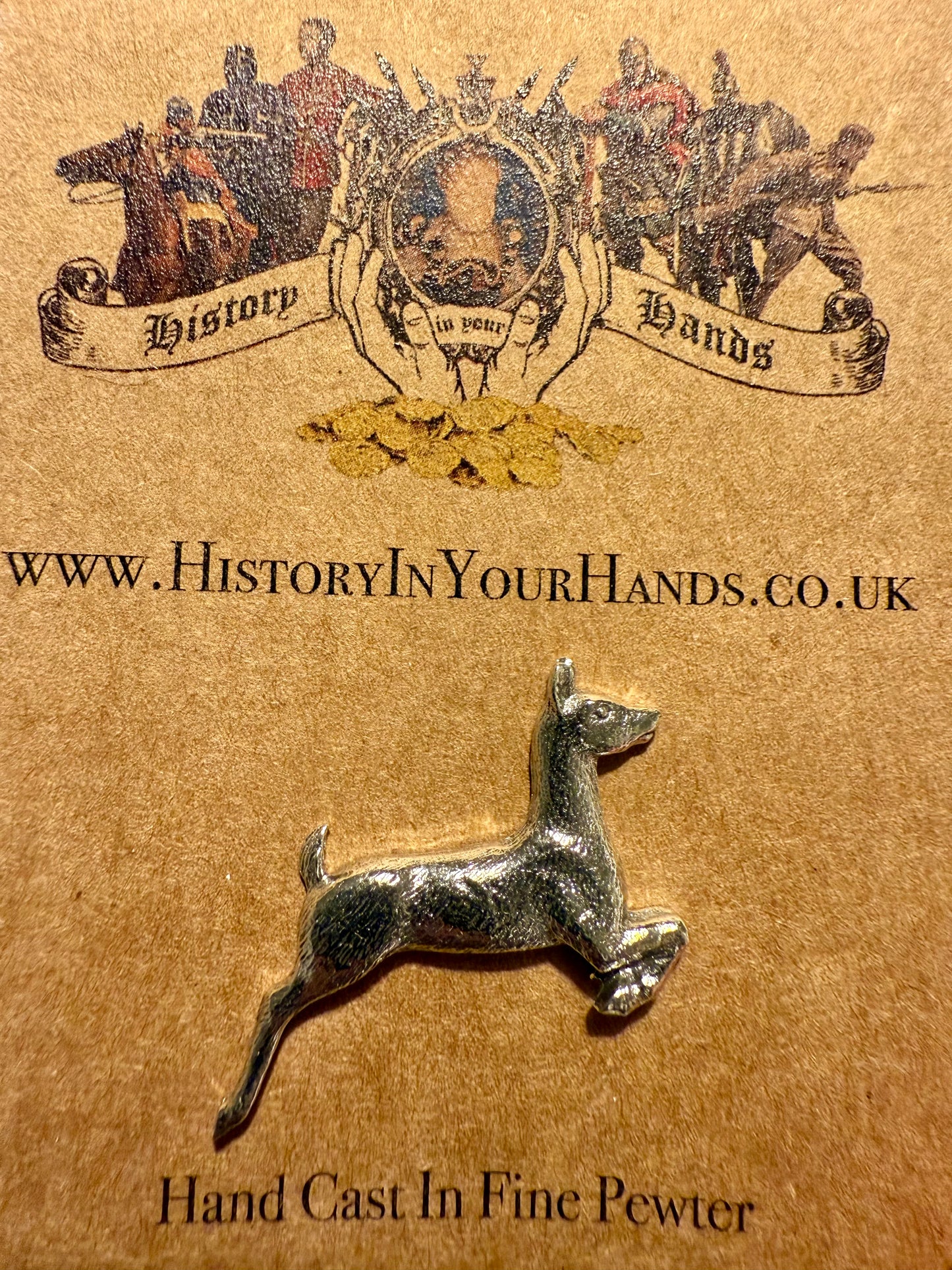 Leaping Deer Silver Pewter Pin Badge