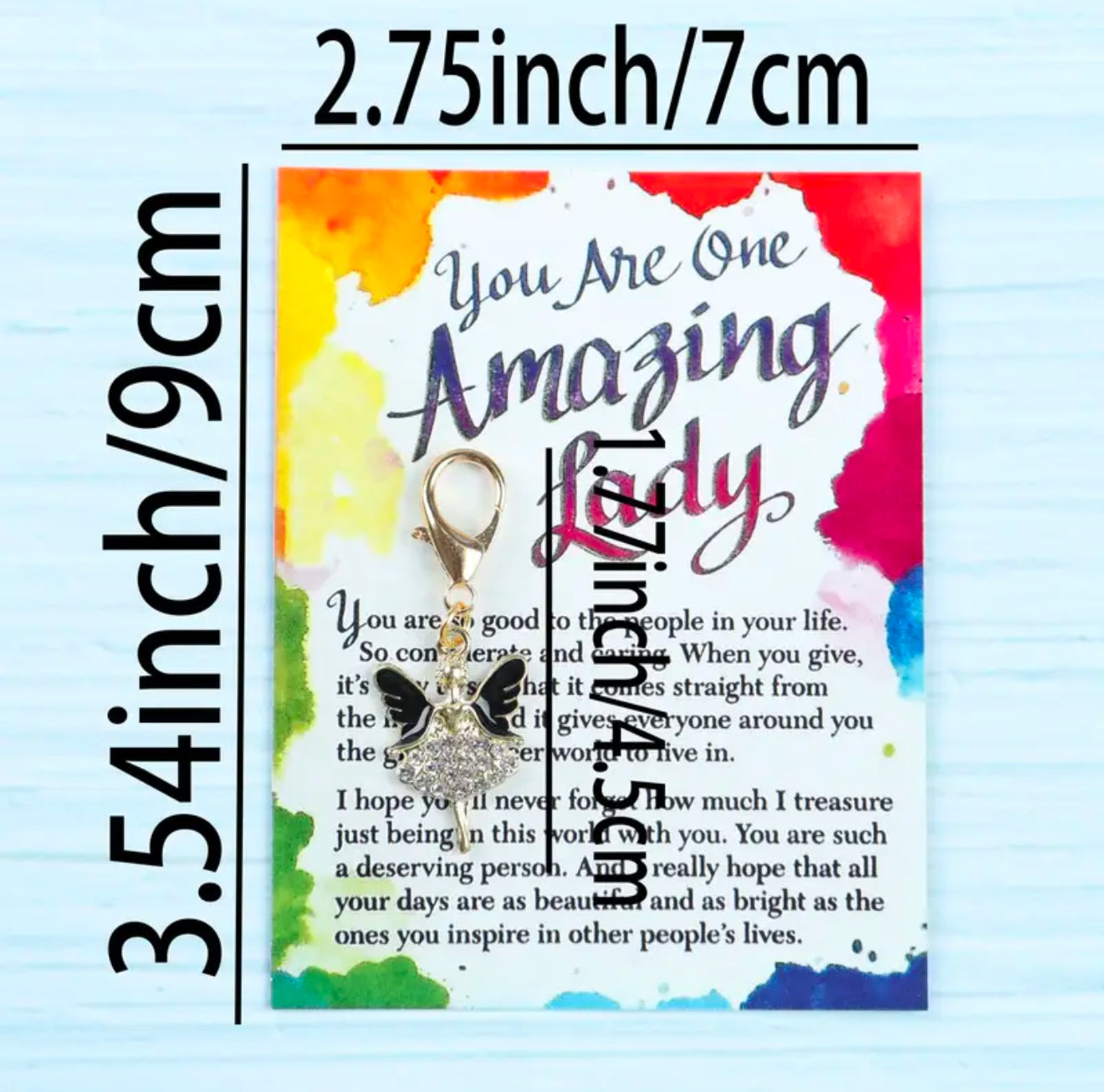 Glittering Angel Keyring Charm For Amazing Women On Gift Card Gift For Her