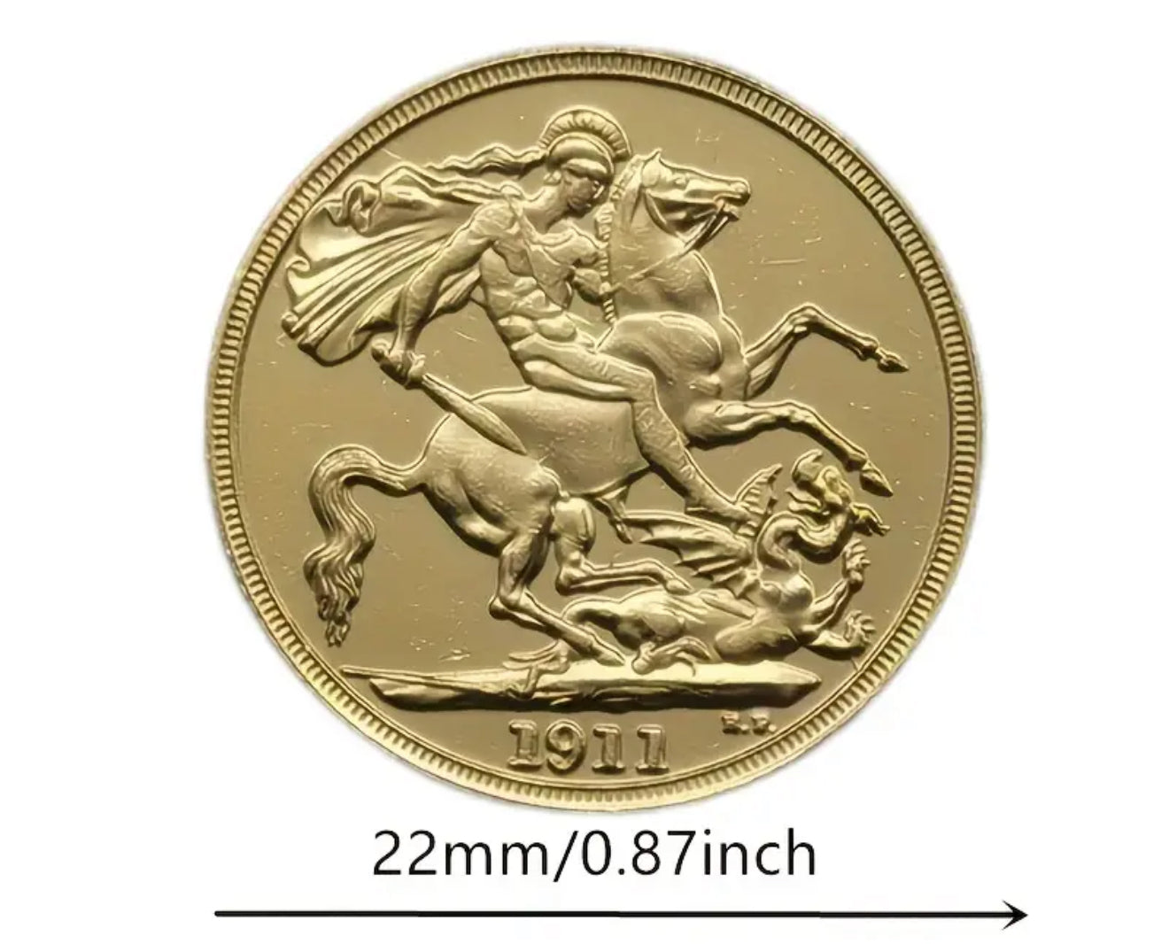 1911 George V Coronation Year Gold Plated Sovereign Coin Gap Filler