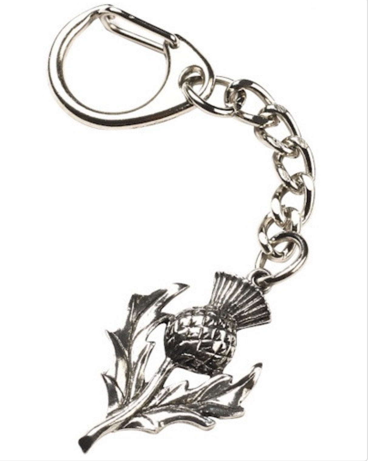 Scottish Thistle Silver Pewter Keyring