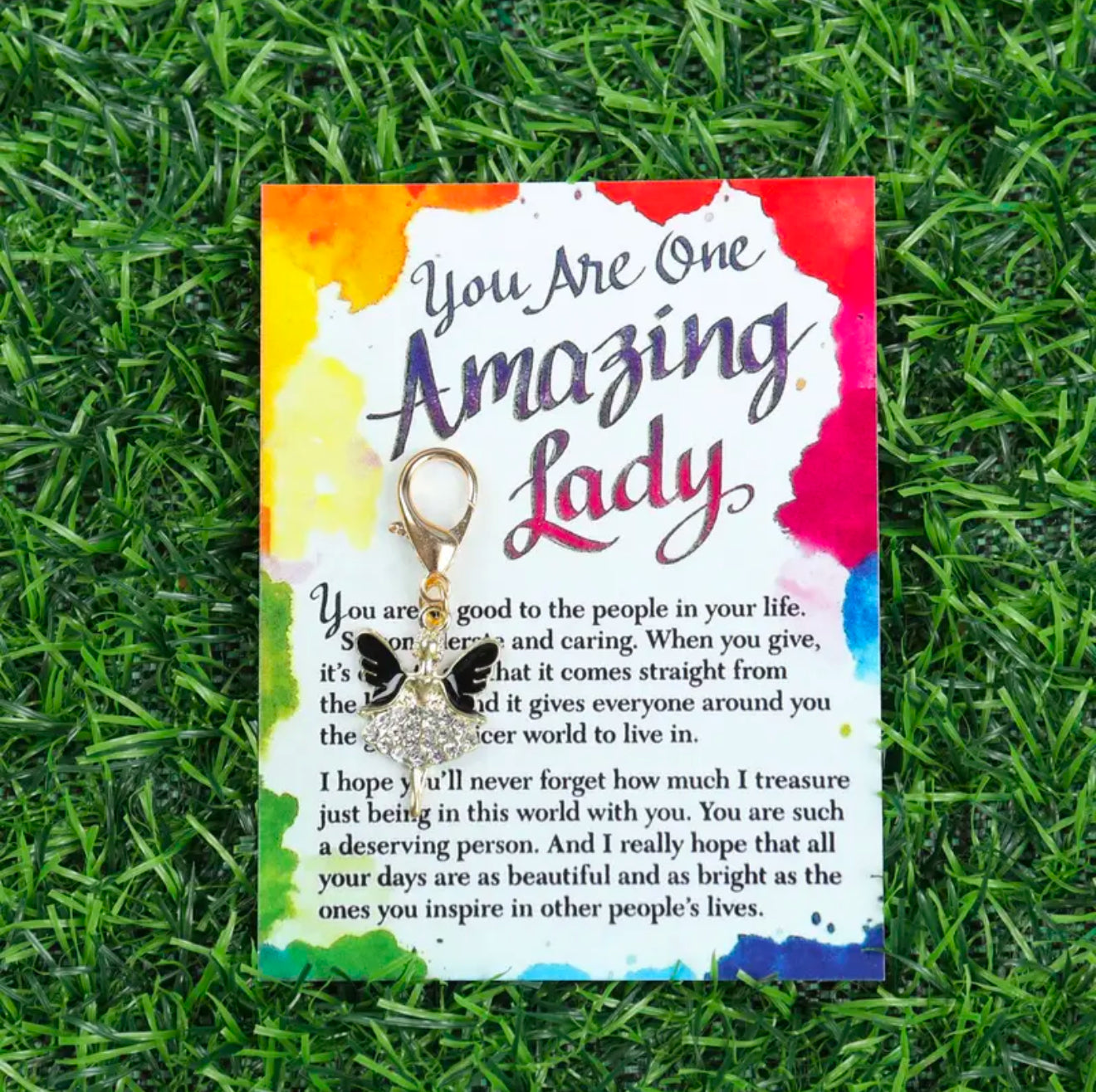 Glittering Angel Keyring Charm For Amazing Women On Gift Card Gift For Her