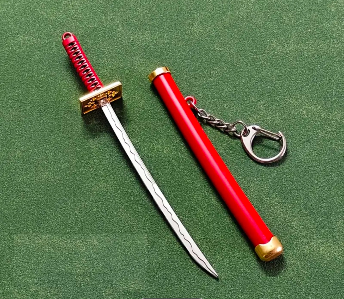 Samurai Sword Keyring with Sheath & Display Stand Letter Opener *VARIOUS COLOURS