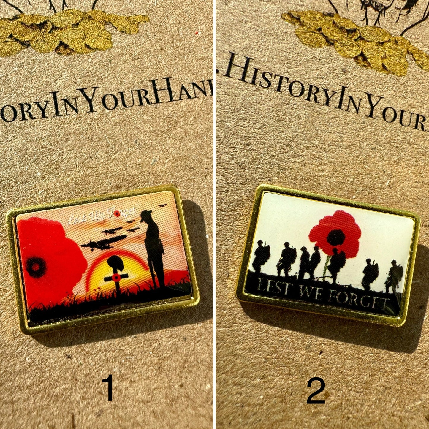 Lest We Forget WW1 World War One Remembrance Day Pin Badge *2 DESIGNS*