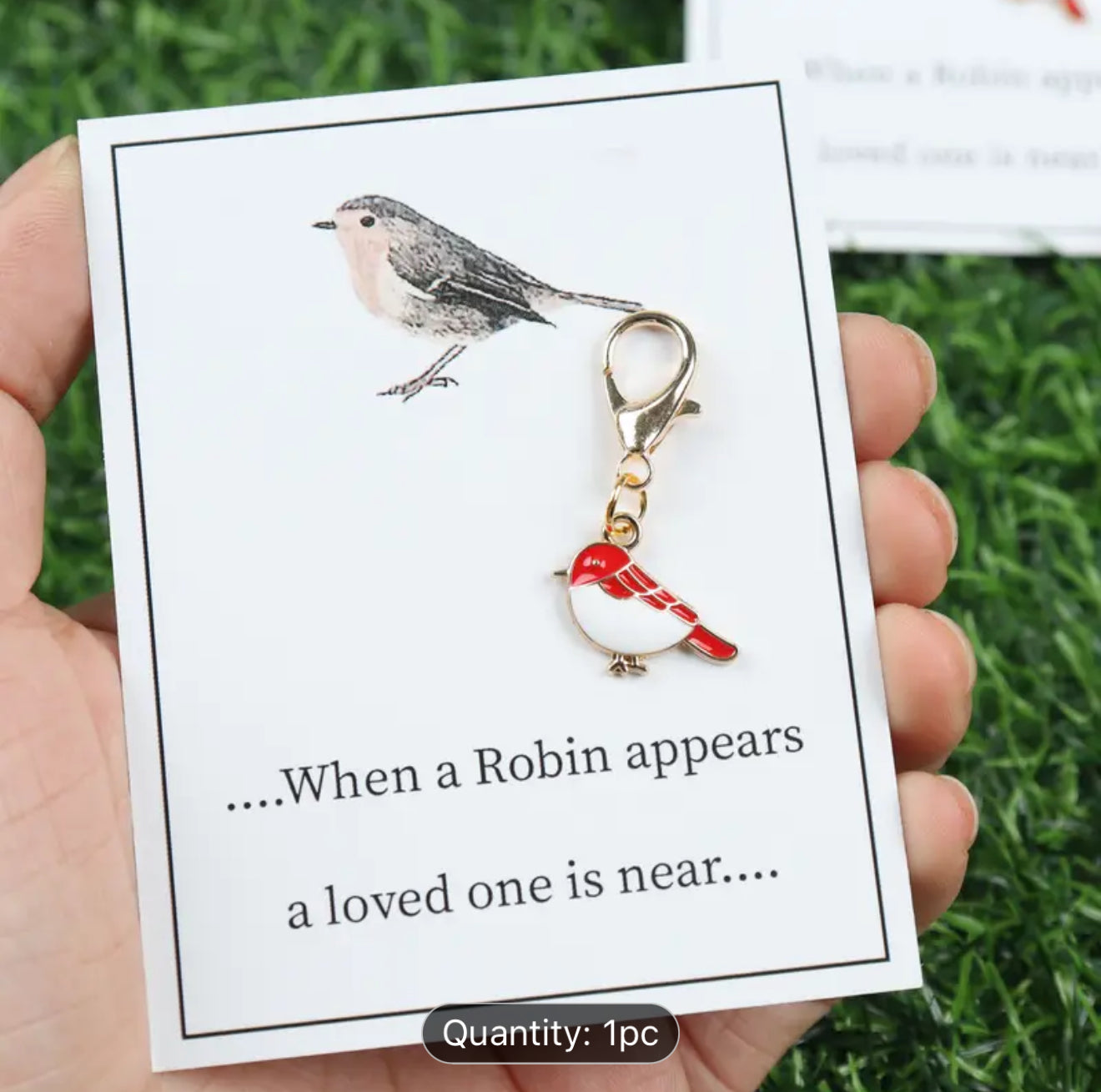 Robin Bird Keyring when Robins Appear Lost Loved Ones Are Near Bereavement Gift