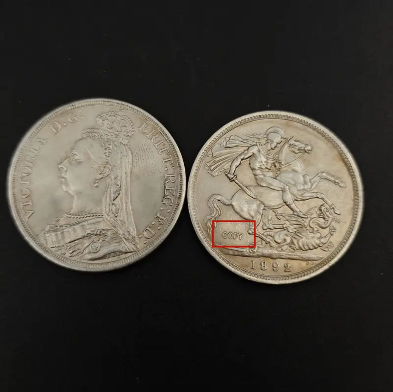 Queen Victoria 1892 Jubilee Head Crown. Souvenir Gap Filler