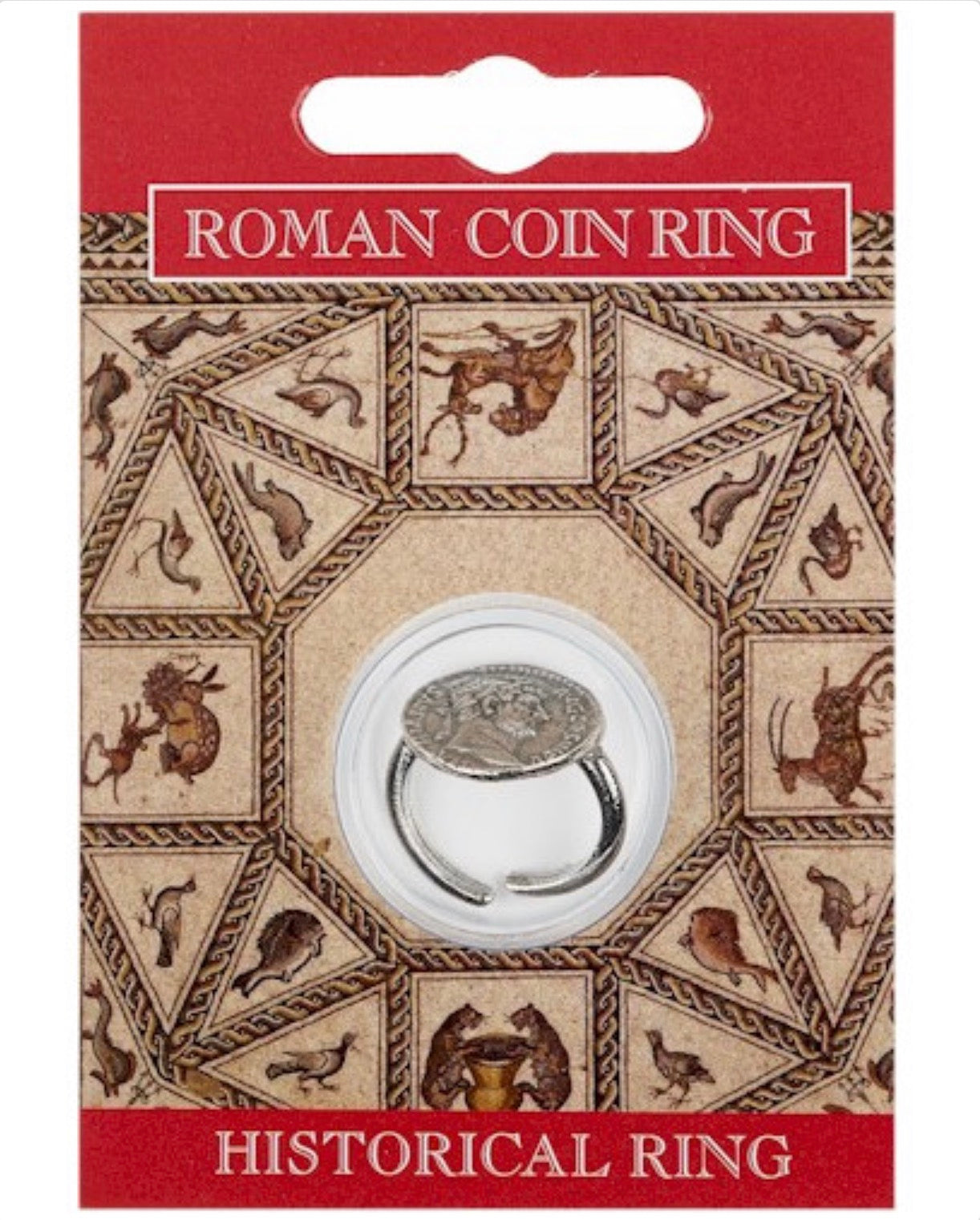 Roman Coin Silver Pewter Ring