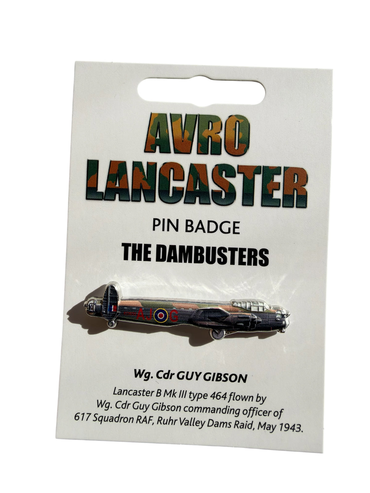 WW2 Avro Lancaster Bomber Plane ‘The Dambusters’ World War Two Pin Badge