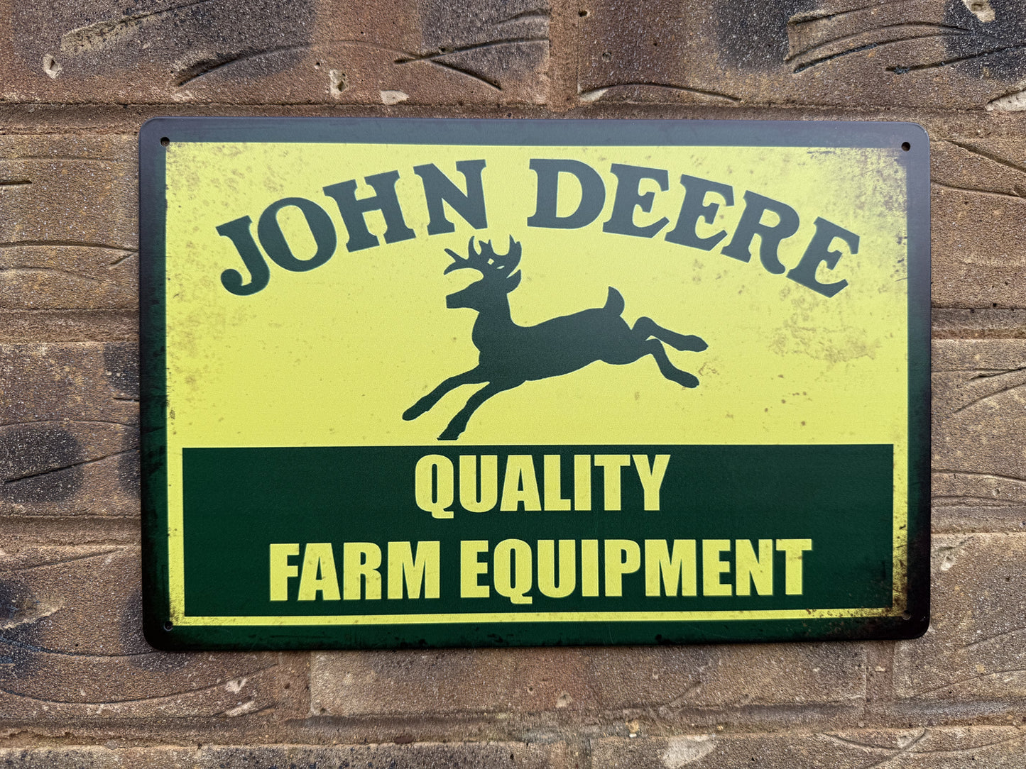 John Deere Farm Equipment Wall Plaque Vintage Retro Man Cave Shed Garage Rusty Sign SIZE LARGE 20x30cm