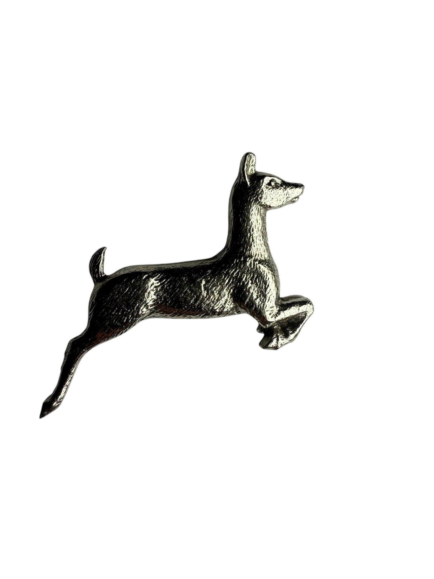Leaping Deer Silver Pewter Pin Badge